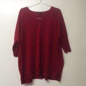 Eileen Fisher Red Oversized Merino Wool Top Size Large